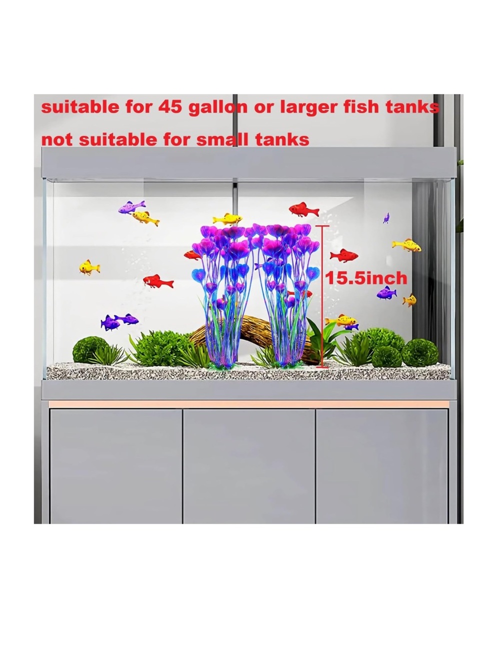 Neon Purple & Blue Aquarium Plant Accent - Picture 3 of 6